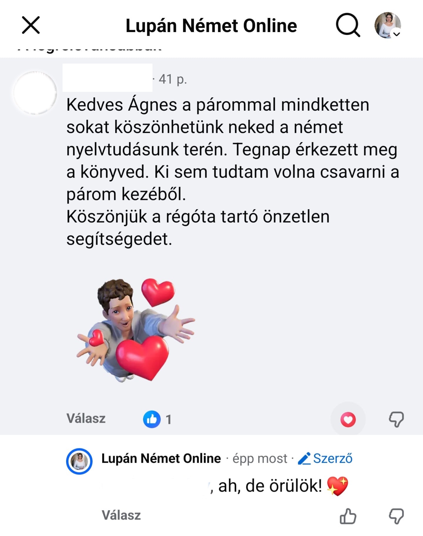 visszajelzés a B1-es könyvről